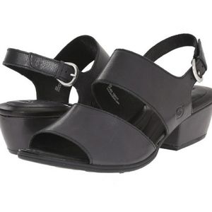 Born black leather sandals